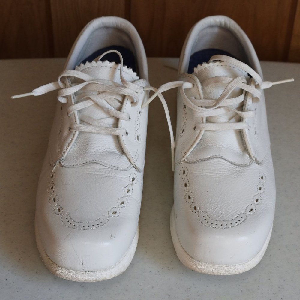 PW Minor Extra Depth Womens White Walking Shoes Size 7 3A/6A Orthopedic Diabetic